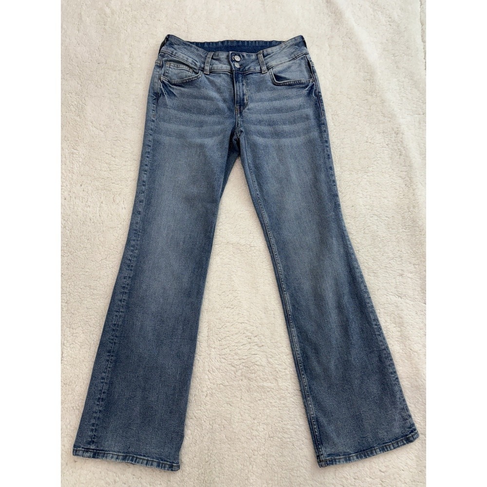 Divided H&M Med Blue Wash Bootcut Denim Jeans Button Up Fly Women's Sz 10